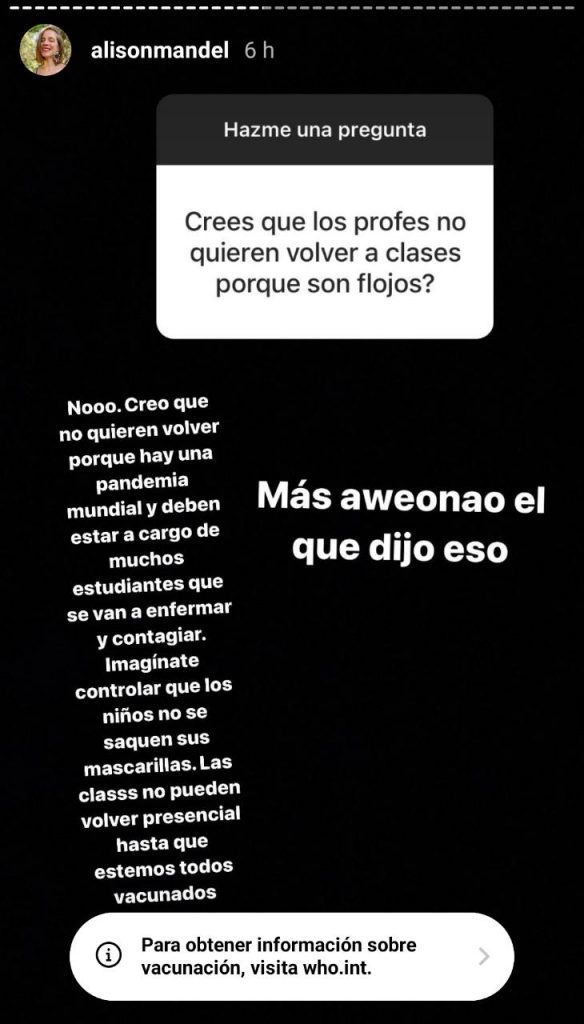 Captura Instagram Alison Mandel